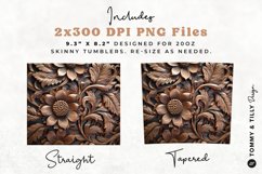 3D Wood Flowers Tumbler Wrap PNG | 20oz Straight &amp; Tapered Product Image 2