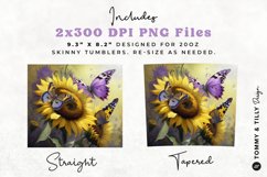 Sunflower Butterfly Tumbler Wrap PNG | 20oz Straight &amp; Taper Product Image 2