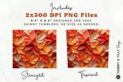 3D Fall Leaves Tumbler Wrap PNG | 20oz Straight & Tapered Product Image 2