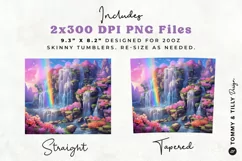 Waterfall Rainbow Tumbler Wrap PNG | 20oz Straight & Tapered Product Image 2