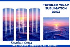 Sundown Tumbler Sublimation Design. Sunset tumbler design Product Image 1