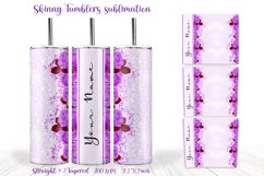 Tumbler wrap sublimation seamless roses design 3