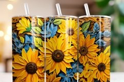 Sunflower tumbler wrap, 3d Sublimation PNG design Product Image 4