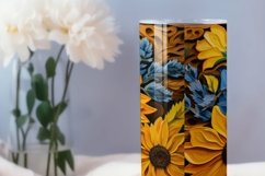 Sunflower tumbler wrap, 3d Sublimation PNG design Product Image 3