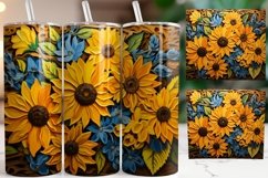 Sunflower tumbler wrap, 3d Sublimation PNG design Product Image 1