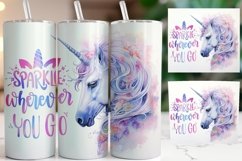 Unicorn tumbler wrap, Sublimation PNG design Product Image 1