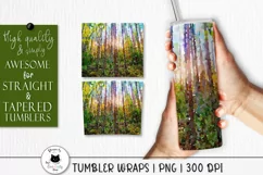 watercolor woods wrap shown on tumbler