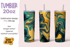 Skinny Tumbler 20oz sublimation wrap yellow, green colors Product Image 1