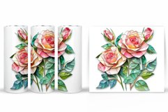 Roses Tumbler Design. Flowers Tumbler Sublimation Product Image 2