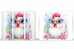 Cute Chicken Tumbler Design. Cute Chicken Sublimation Product Image 2