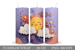 Sun Tumbler Sublimation. Summer Tumbler Design Product Image 1