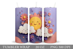 Sun Tumbler Sublimation. Summer Tumbler Design Product Image 1