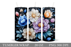 Floral Tumbler Design. Flowers Tumbler Sublimation Product Image 1