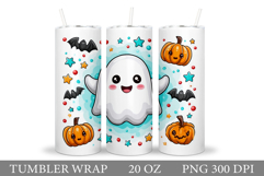 Cute Ghost Tumbler Sublimation. Cute Ghost Sublimation Product Image 1
