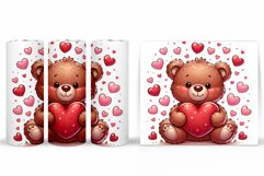 Valentines Bear Tumbler. Valentines Tumbler Sublimation Product Image 2