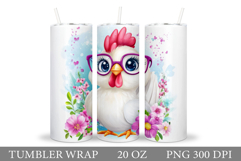 Cute Chicken Tumbler Design. Cute Chicken Sublimation Product Image 1
