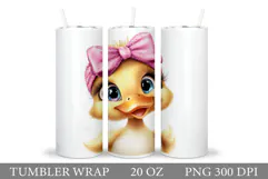Cute Duck Tumbler Design. Cute Duck Sublimation Product Image 1