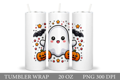 Cute Ghost Tumbler Sublimation. Ghost Halloween Tumbler Product Image 1