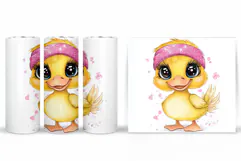 Cute Duck Tumbler Design. Cute Duck Sublimation Product Image 2