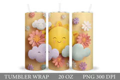 Sun Tumbler Sublimation. Summer Tumbler Design Product Image 1
