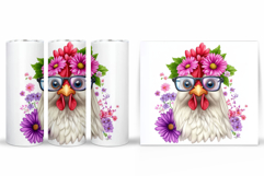 Cute Chicken Tumbler Design. Cute Chicken Sublimation Product Image 2