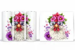 Cute Chicken Tumbler Design. Cute Chicken Sublimation Product Image 2