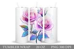 Roses Tumbler Design. Roses Sublimation Product Image 1