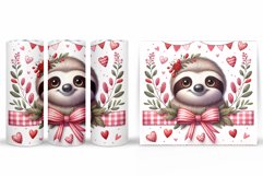 Valentines Sloth Tumbler. Valentines Tumbler Sublimation Product Image 2