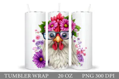Cute Chicken Tumbler Design. Cute Chicken Sublimation Product Image 1