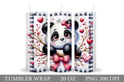 Valentines Panda Tumbler. Valentines Tumbler Sublimation Product Image 1