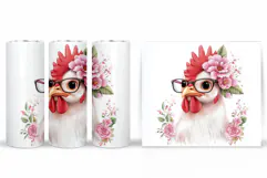Cute Chicken Tumbler Design. Cute Chicken Sublimation Product Image 2