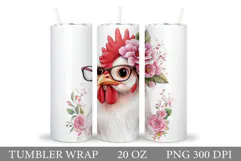 Cute Chicken Tumbler Design. Cute Chicken Sublimation Product Image 1