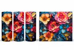 Flowers Tumbler Wrap Design. Sublimation Tumbler Flowers Product Image 2