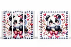 Valentines Panda Tumbler. Valentines Tumbler Sublimation Product Image 2