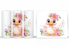 Cute Duck Tumbler Design. Cute Duck Sublimation Product Image 2