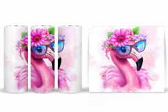 Cute Flamingo Tumbler Design. Cute Flamingo Sublimation Product Image 2