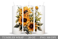 Sunflowers Tumbler Design. Sublimation Tumbler Flowers Product Image 1