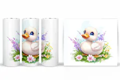 Cute Duck Tumbler Design. Cute Duck Sublimation Product Image 2