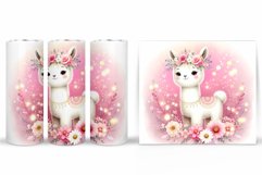 Cute Lama Tumbler Design. Lama Flowers Tumbler Sublimation Product Image 2