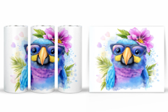 Parrot Tumbler Sublimation. Parrot Flowers Tumbler Design Product Image 2