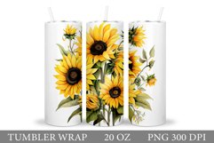 Sunflowers Tumbler. Flowers Tumbler Sublimation Product Image 1