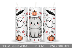 Cute Halloween Cat Tumbler. Halloween Tumbler Design Product Image 1
