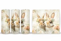 Cute Bunny Tumbler Design. Bunny Flowers Tumbler Sublimation Product Image 2