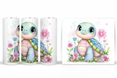 Turtle Tumbler Wrap Design. Turtle Tumbler Wrap Sublimation Product Image 2