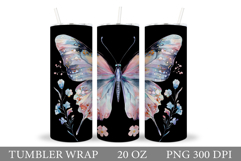 Butterfly Flowers Tumbler. Butterfly Tumbler Sublimation Product Image 1