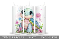 Turtle Tumbler Wrap Design. Turtle Tumbler Wrap Sublimation Product Image 1