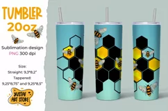 Bees honeycomb illustration Skinny Tumbler 20oz sublimation Product Image 1