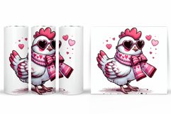 Valentines Chicken Tumbler. Valentines Tumbler Sublimation Product Image 2