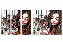 Girl and Dog Tumbler Design. Tumbler Sublimation Product Image 2