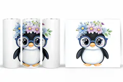 Cute Penguin Tumbler Design. Cute Penguin Sublimation Product Image 2